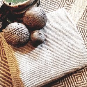 Textured wool fabric throw